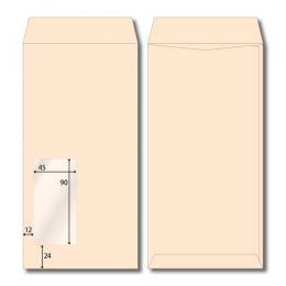 【加工】長3窓3号　ナチュラルカラーピンク　80g　サイド貼　郵便枠なし