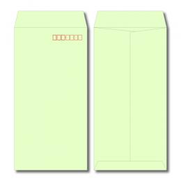 【在庫限り】長3　再生紙カラー　ウグイス　70g　中貼　郵便枠付き