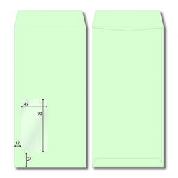 【加工】長3窓3号　ナチュラルカラーグリーン　80g　サイド貼　郵便枠なし