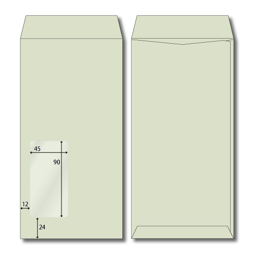 長3窓3号　グレイ　85g　サイド貼　郵便枠なし