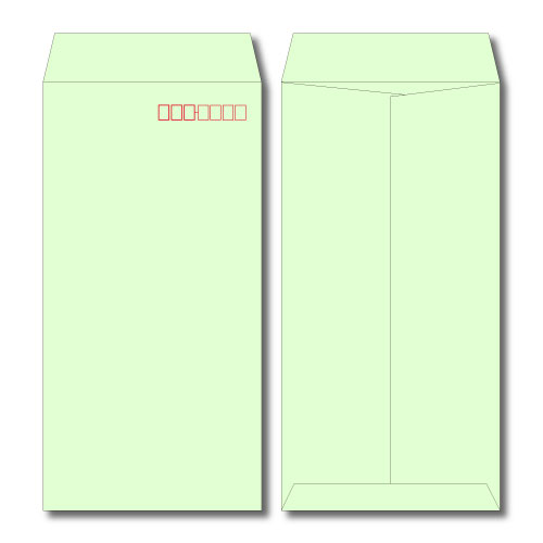 長3　ナチュラルカラーグリーン　80g　中貼　郵便枠付き　ワンタッチ付き