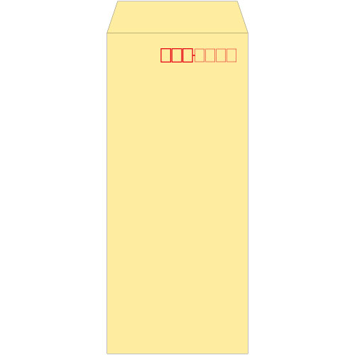 【在庫限り】長4　クリーム　85g　中貼　郵便枠付き