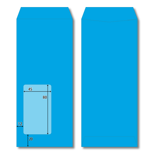 長4窓2号　ブルー　70g　サイド貼　郵便枠なし