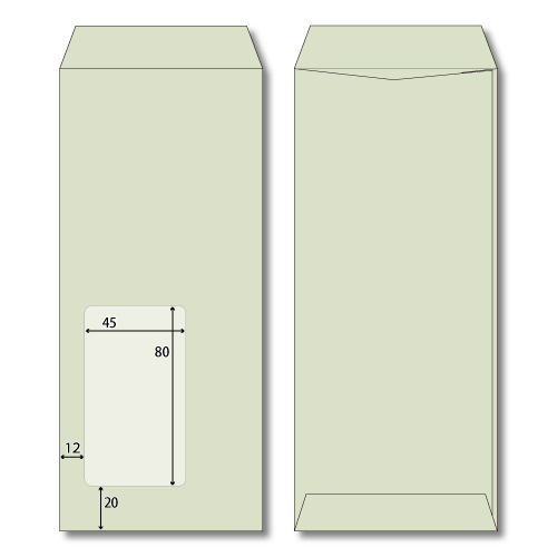 長4窓2号　グレイ　70g　サイド貼　郵便枠なし