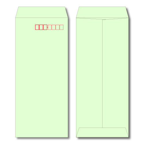 【在庫終了】長4　ナチュラルカラーグリーン　80g　中貼　郵便枠付き