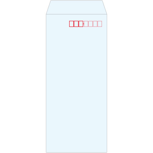 長4　ナチュラルカラースカイ　80g　サイド貼　郵便枠付き